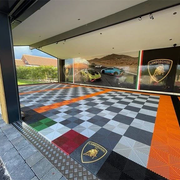Hot Seller Durable Best Quality Flexible Garage Floor Tiles High Quality Pvc Flooring For Garage For Carwash Detailing Shop